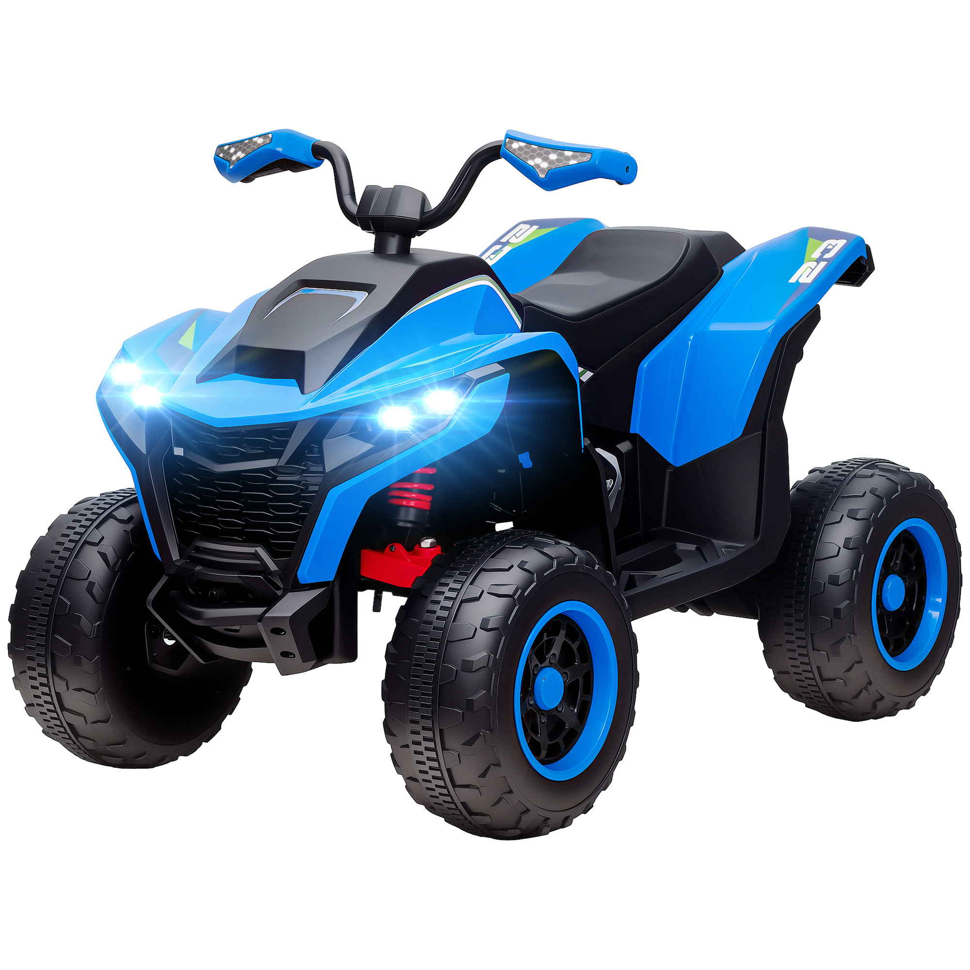 AIYAPLAY Elektrische Kinderquad, 3-6 km/u, met LED-verlichting, Muziek, USB, voor 3-8 Jarigen, Blauw