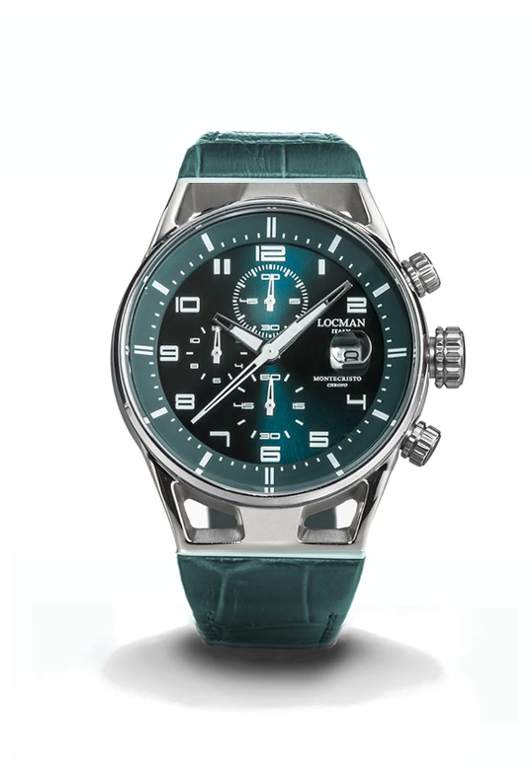 Locman Montecristo Chrono 41mm cinturino pelle verde 0542A19S-00PTWHPL