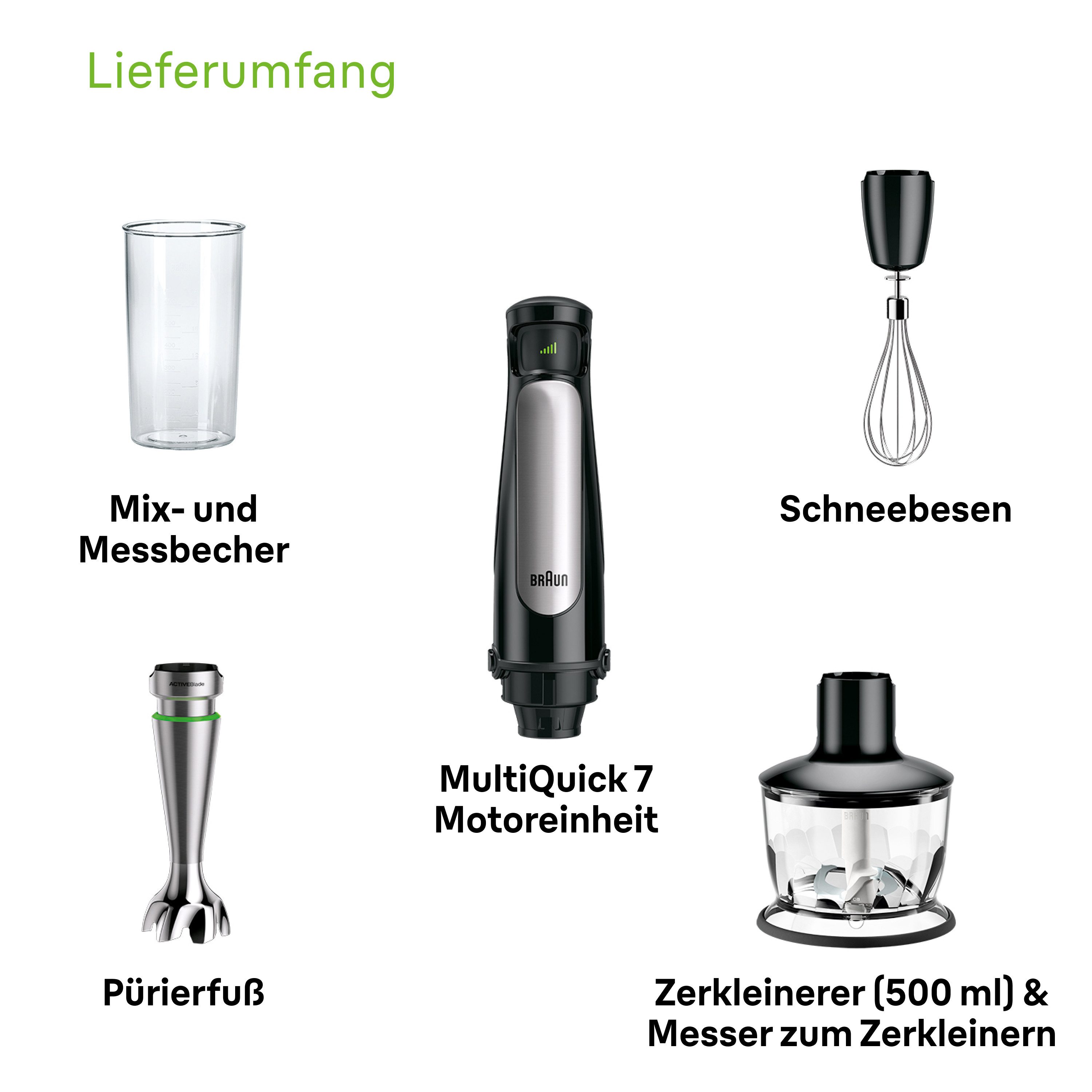 Stabmixer MultiQuick 7 MQ 7035X - 1000W, Stufenlosregulierbar, Dynamische Klinge