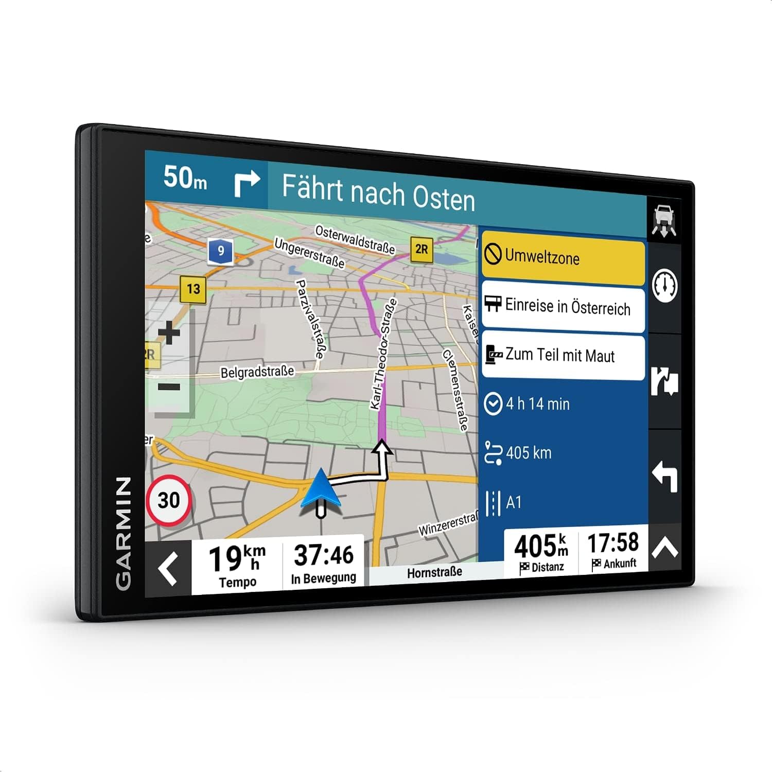 DriveSmart 76 MT-S – Navigationsgerät mit großem 7 Zoll (17,8 cm) HD-Display, 3D-Europakarten mit Umweltzonen, Verkehrsinfos in Echtzeit via Drive App, Sprach- und Fahrerassistenz