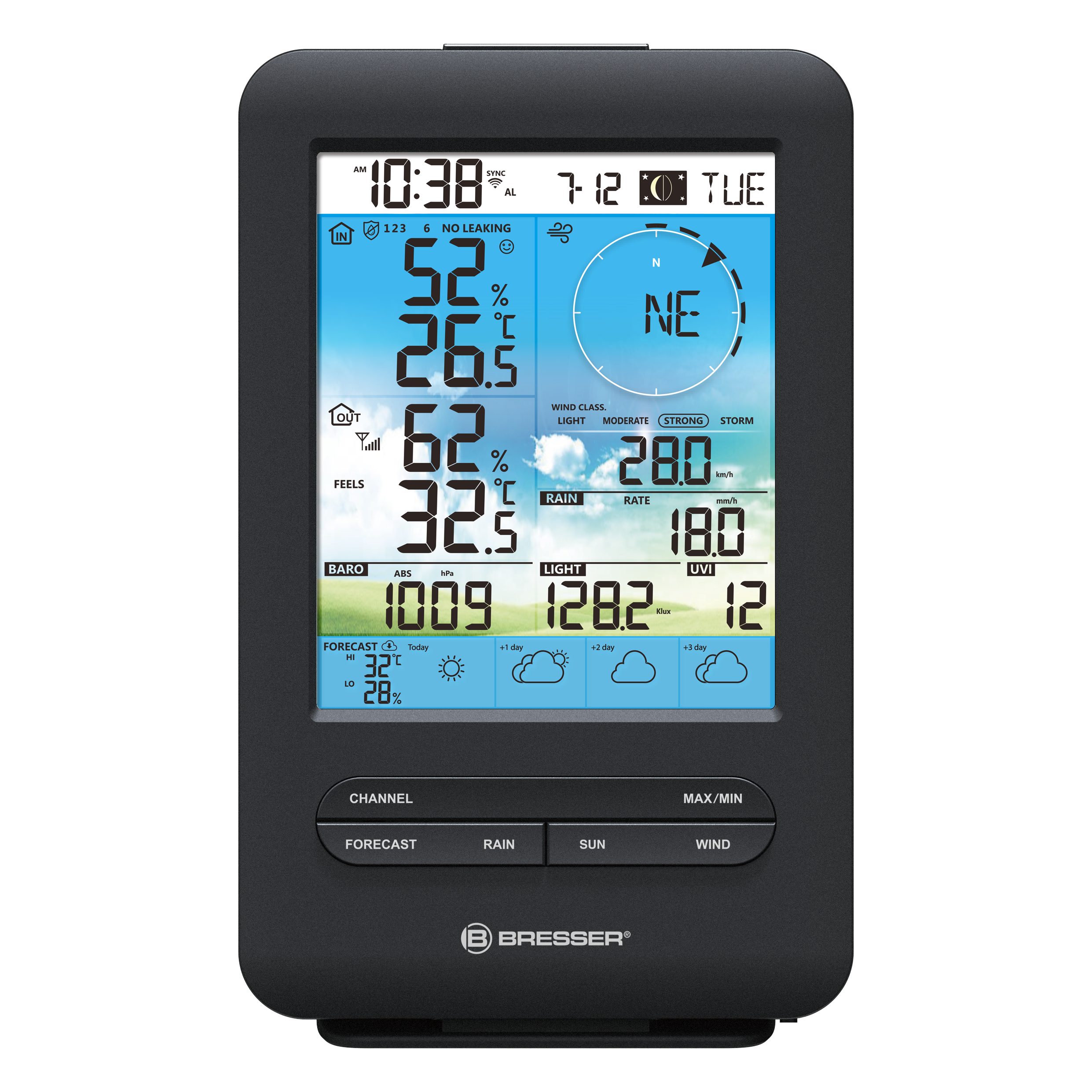 Wetterstation BRESSER 4-Tage 4CAST WLAN-Wetterstation mit 7-in-1-Außensensor