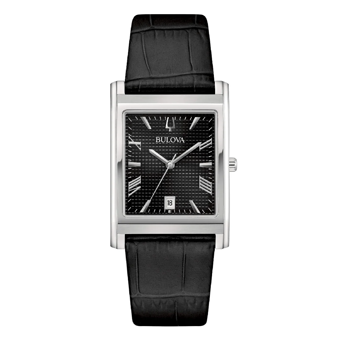 Orologio Bulova Rectangle 96B445 classic nero pelle