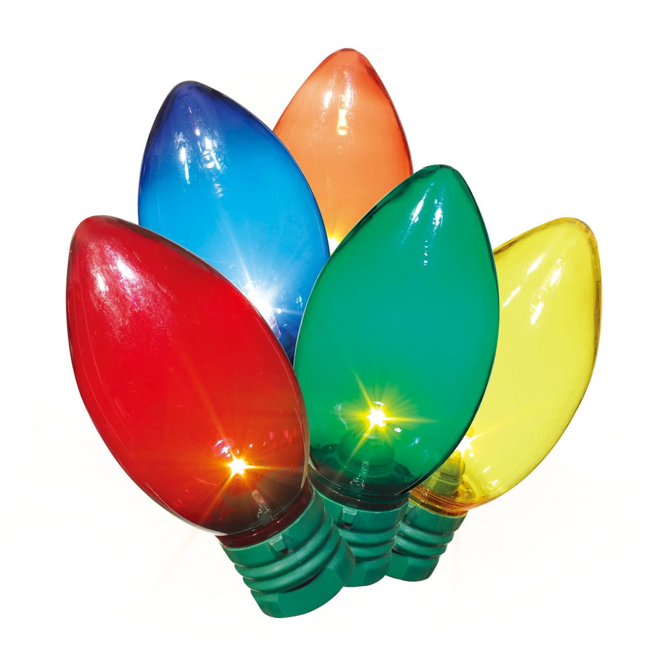 Holiday Time 100 Count Multicolor LED Smooth C9 Christmas Lights, 58.1 ft, Green Wire, Indoor/Outdoor, UL Certified