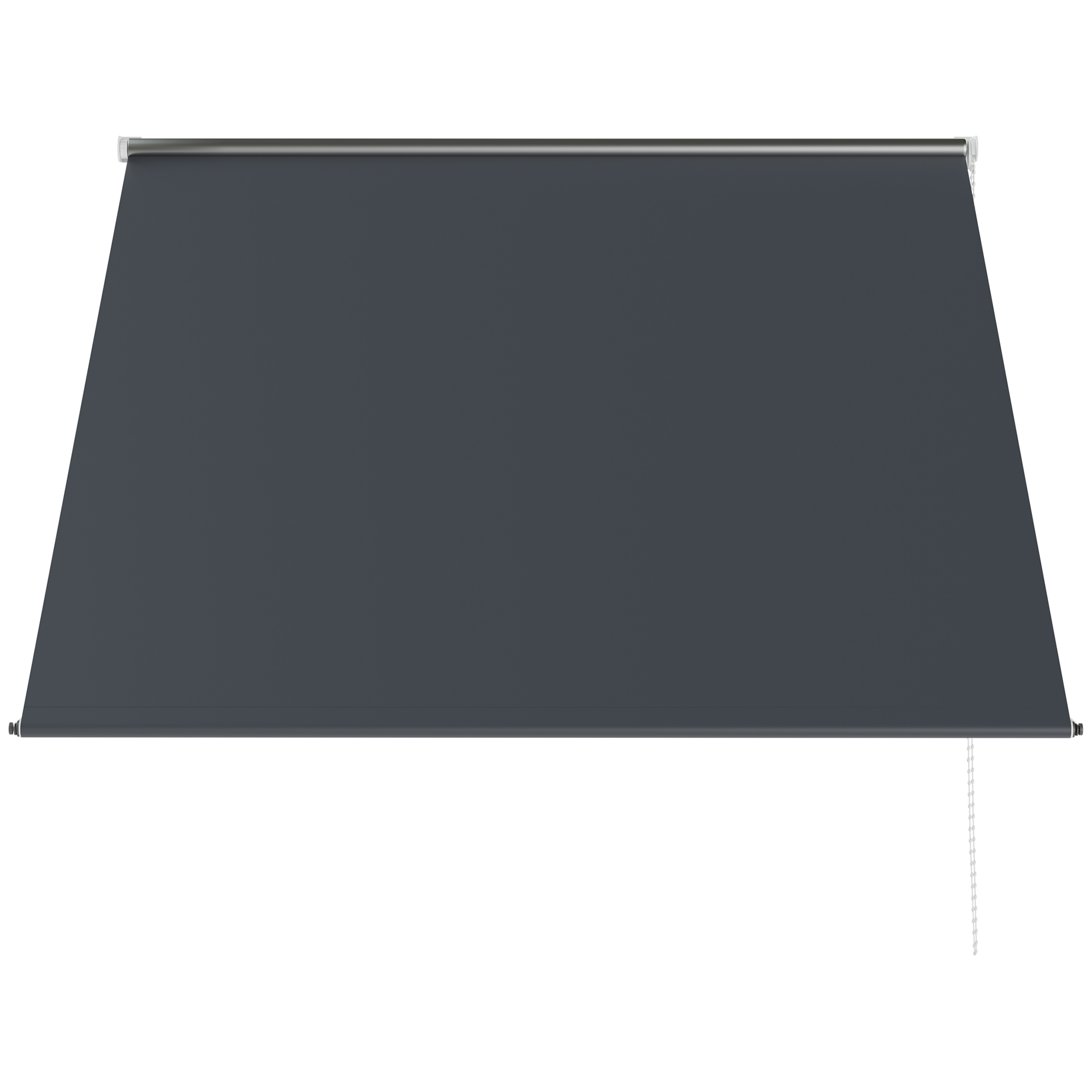 Outsunny Manuelle Markise mit verstellbarer Neigung 150 x 120 cm UV-Schutz Aluminium Polyester Dunkelgrau