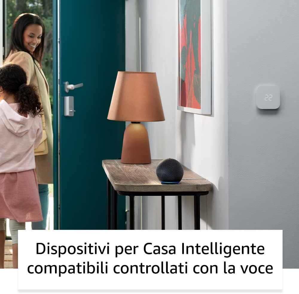 Echo Dot (Ultimo modello) | Altoparlante intelligente Wi-Fi e Bluetooth, suono più potente e dinamico, con Alexa | Bianco ghiaccio