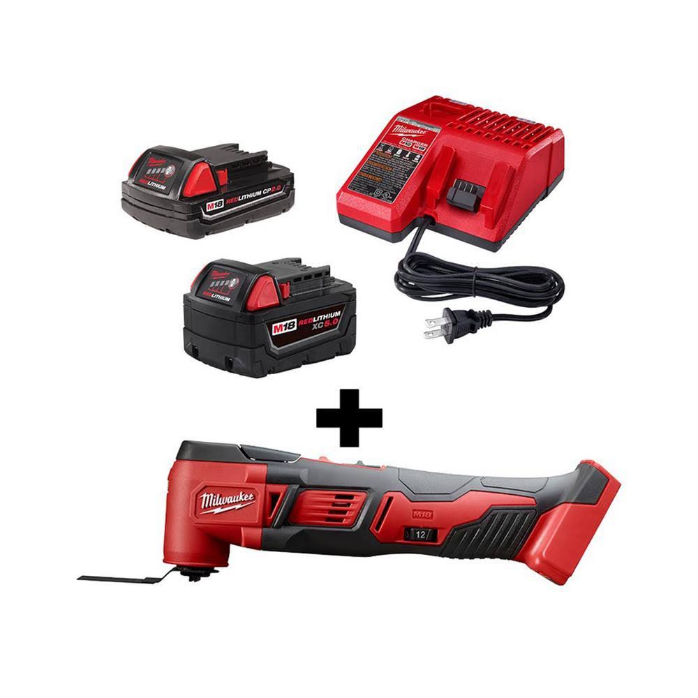 Milwaukee M18 18V Cordless Oscillating Multi-Tool Kit with 5.0Ah & 2.0Ah Batteries and Charger