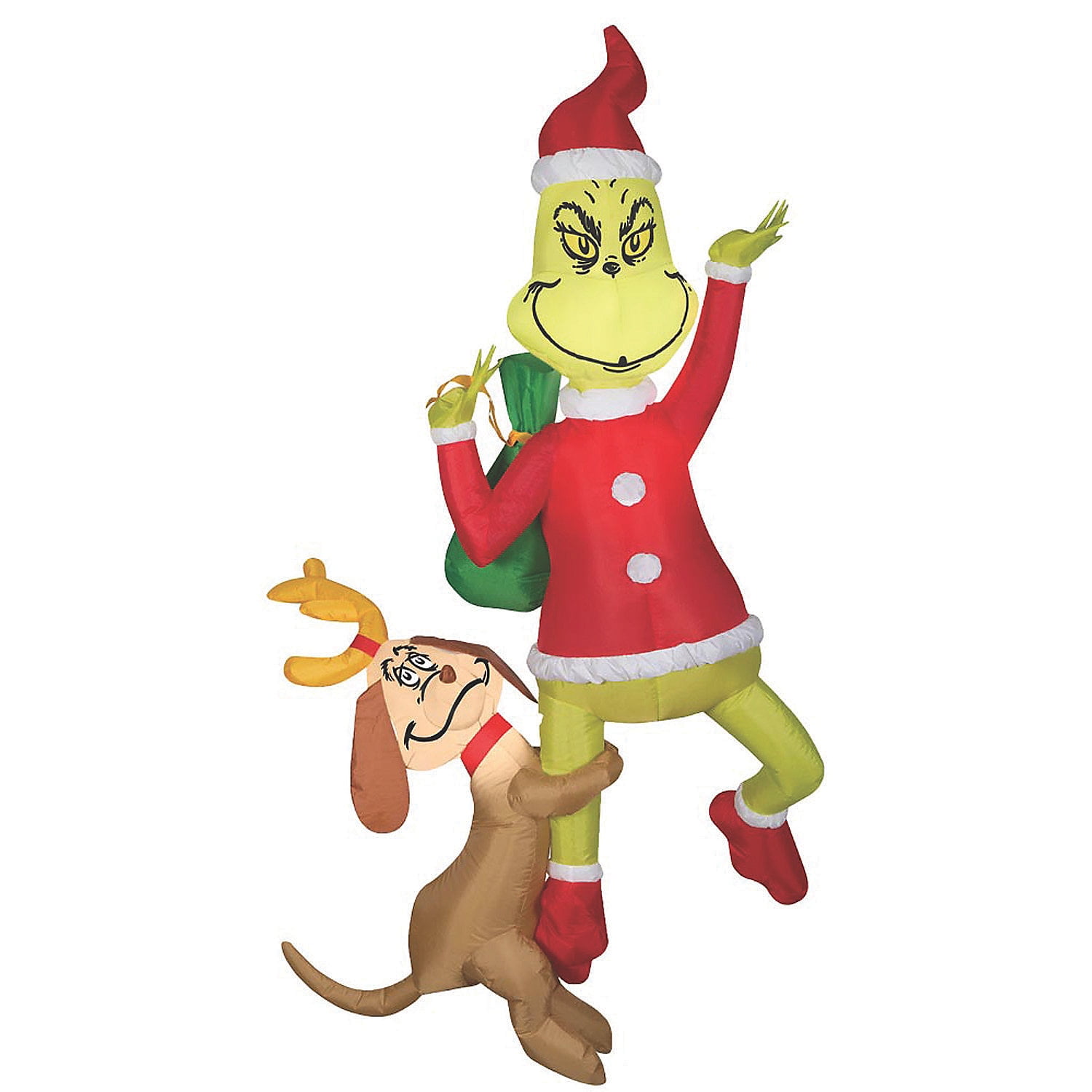 Gemmy Dr. Seuss The Grinch & Max Inflatable LED Yard Decoration, 72&prime;&prime;x43&prime;&prime;x19&prime;&prime;