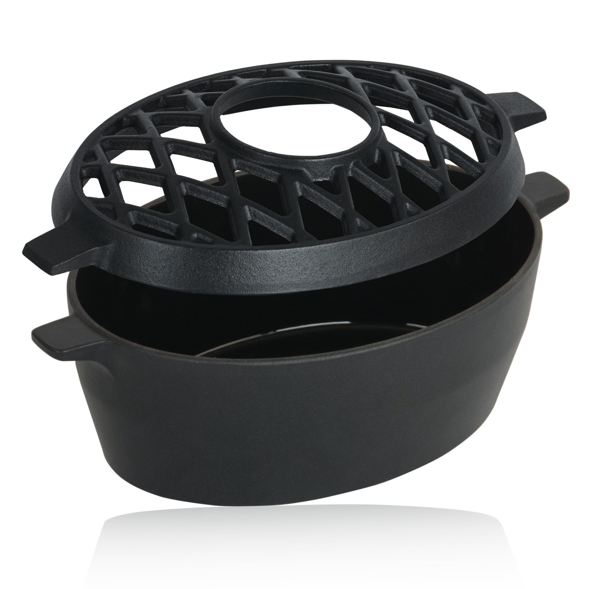 Luftbefeuchter Gusseisen Luftbefeuchter emailliert schwarz, 2,7 Liter, Wasserverdunst