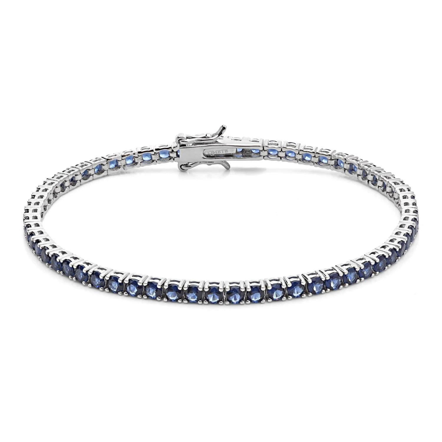 Bracciale tennis da uomo Comete in argento zirconi blu UBR 988 M20