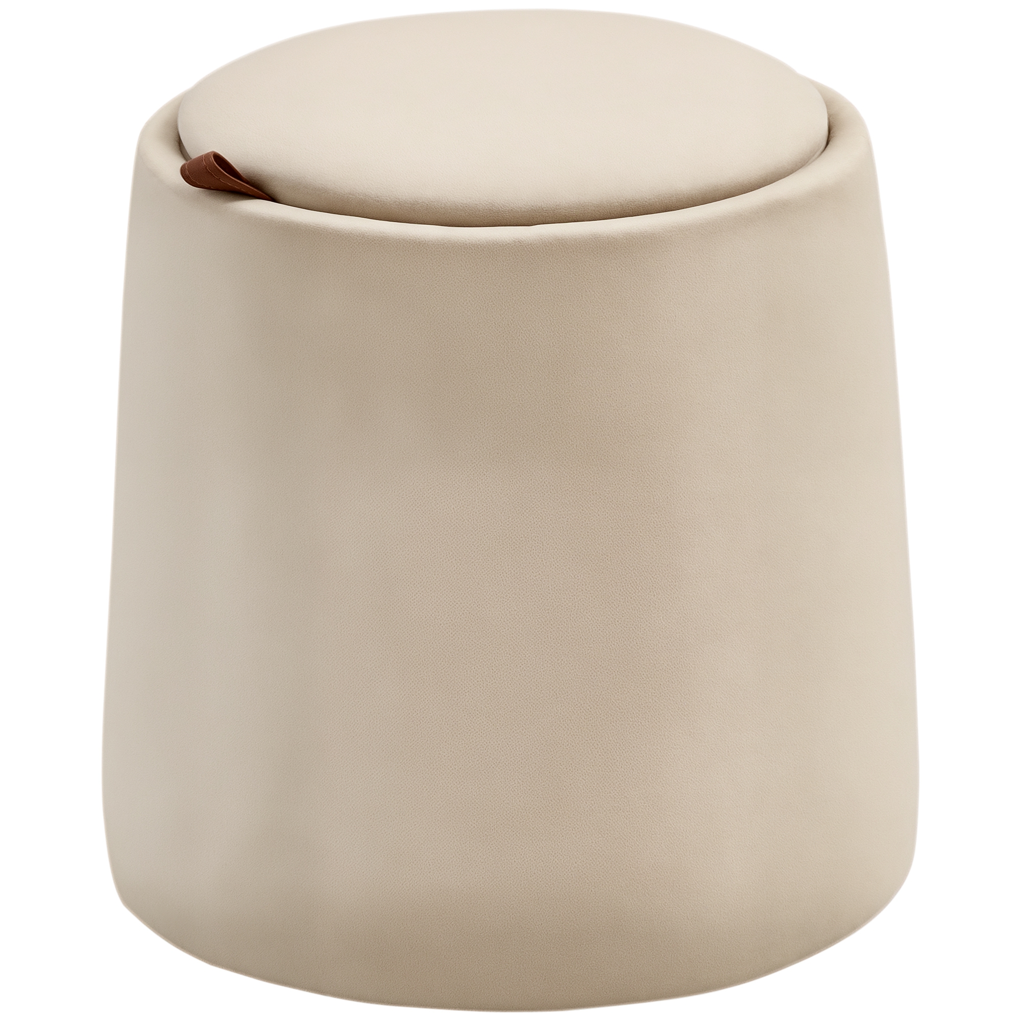 HOMCOM 2-in-1 Hocker in Samtoptik inklusive Stauraum und abnehmbaren Deckel Φ44 cm x 47,5 cm Beige