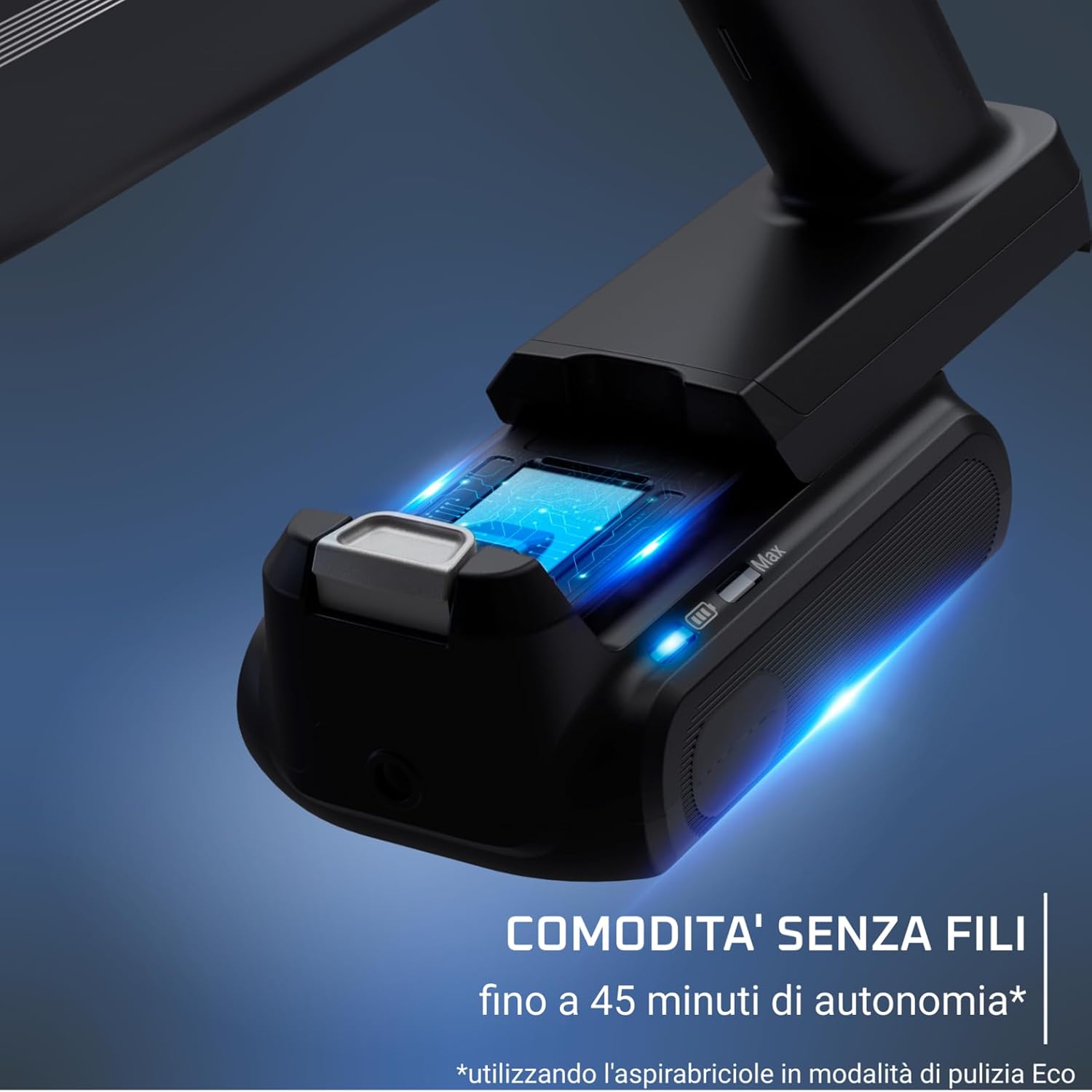 Rowenta X-PERT 7.60 Moo Essential, Aspirapolvere Senza Fili da 140 W, Luci a LED, Pulizia su Tutte le Superfici, Spazzola per Tessuti, Ultraleggero, Batteria a Lunga Durata, Colore Nero, RH6A33