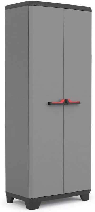Keter Armadio Portascope Stilo, 3 Ripiani Regolabili, Grigio Scuro/Nero, 68 x 39 x 173 H cm