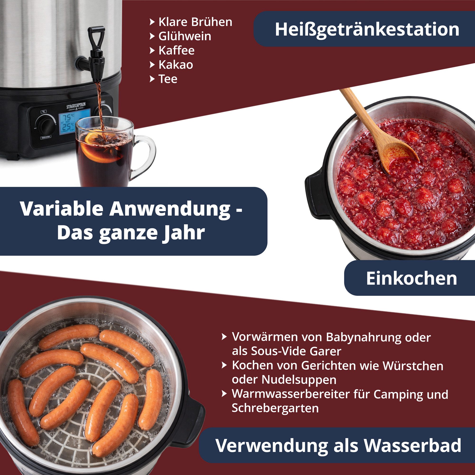 Einkoch- und Glühweinautomat Stagecaptain GWK-27D Glühweinkocher
