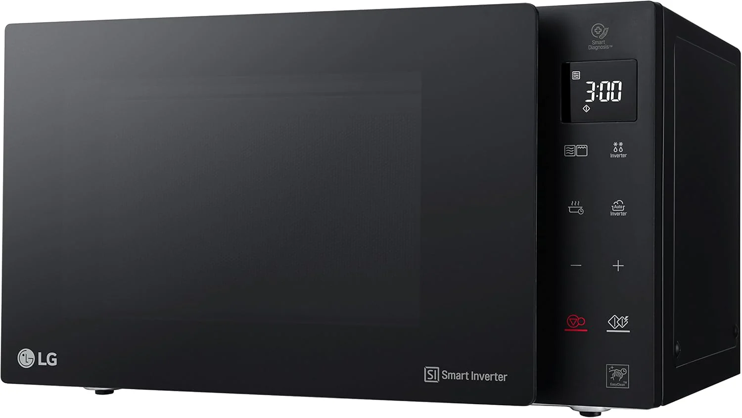 LG MH6535GIS Magnetron met invertertechnologie en kwartsgrill, 25 liter inhoud, 1000 W, automatische programma's, instelbare vermogensniveaus voor optimaal koken en EasyClean-functie, Zwart