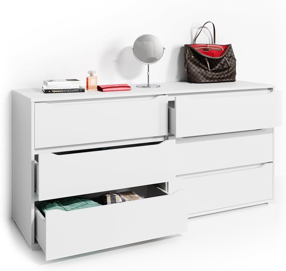 Vicco cassettiera per camera da letto Ruben, Bianco, 160 x 78 cm