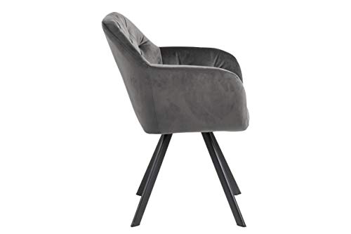 AC Design Furniture Sedia Kerstin in velluto, dimensioni: 57,5 x 81,5 x 61,5 cm (larghezza x altezza x lunghezza) 1 pezzo, 82122, grigio : Amazon.it: Casa e cucina