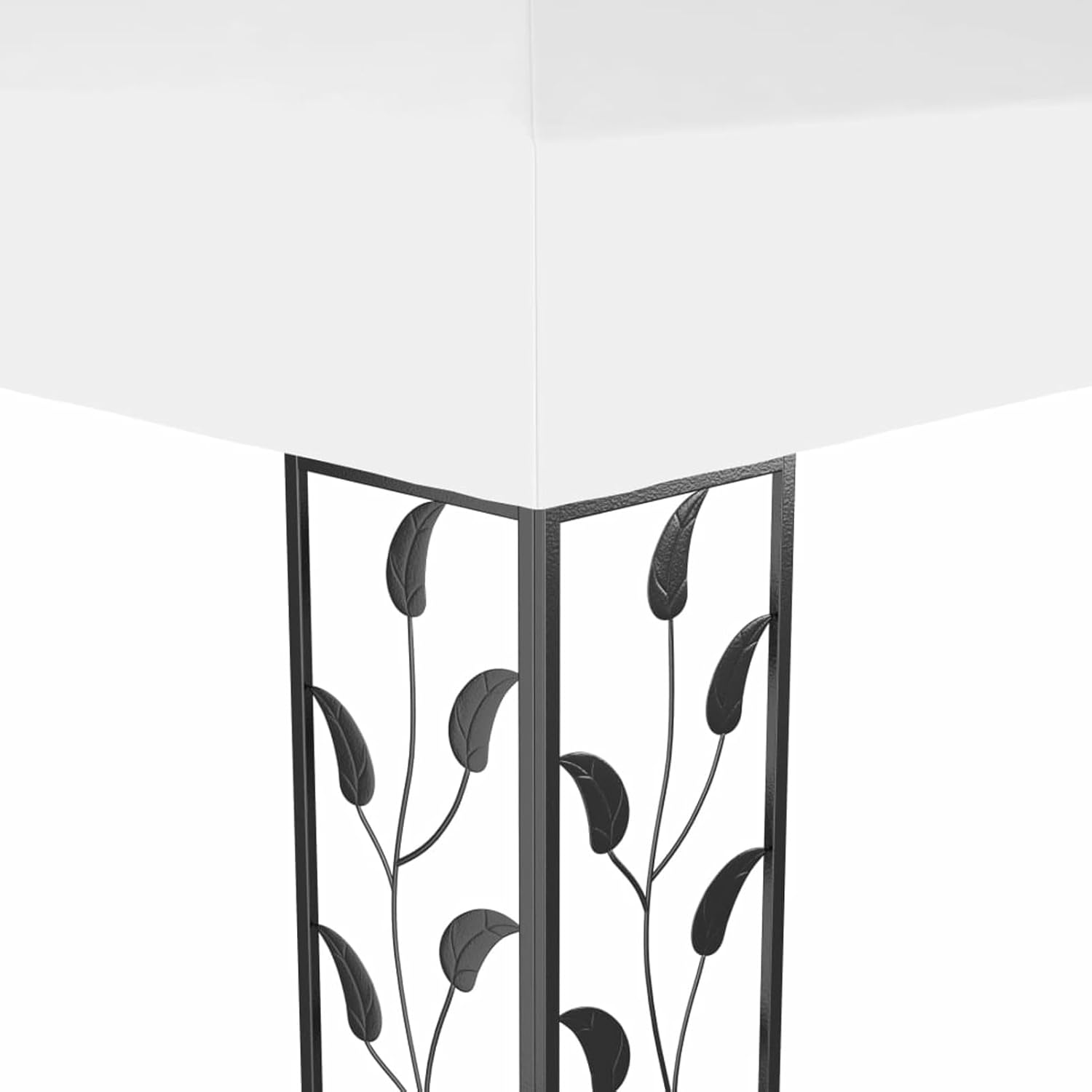 ARKEM Gazebo with Double Roof and String of LED Lights 3 x 4 m White, Pergola Gazebo with Waterproof Folding Tarpaulin and Rectangular Structure in High Density Stainless Steel, for Garden Furniture
