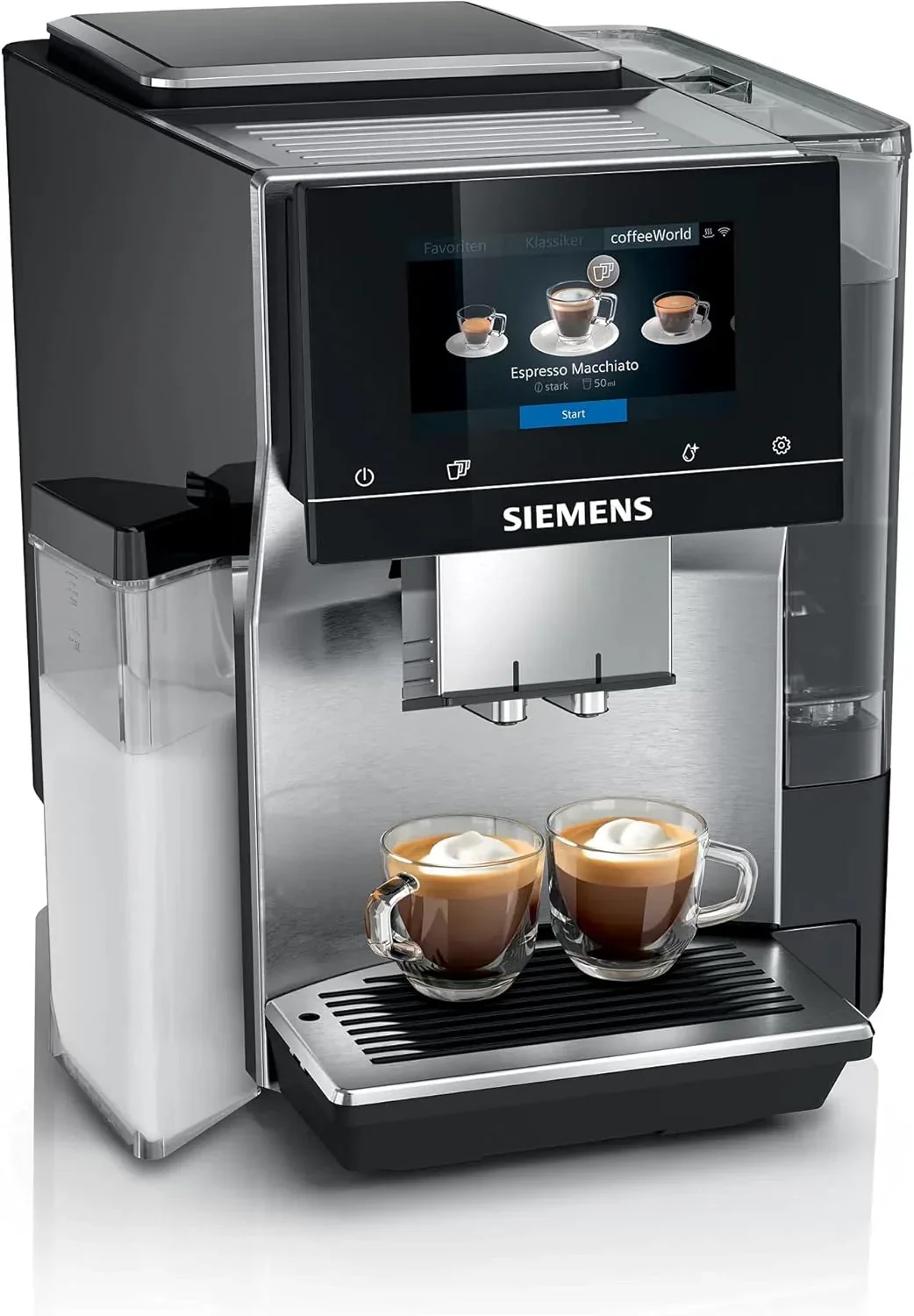 Siemens Kaffeevollautomat EQ900 TQ903D03, App-Steuerung, intuitives Full-Touch-Display, Barista-Modus, AromaBoost, Ger?uschreduzierung, Premiummahlwerk, automatische Dampfreinigung, 1500 W, edelstahl