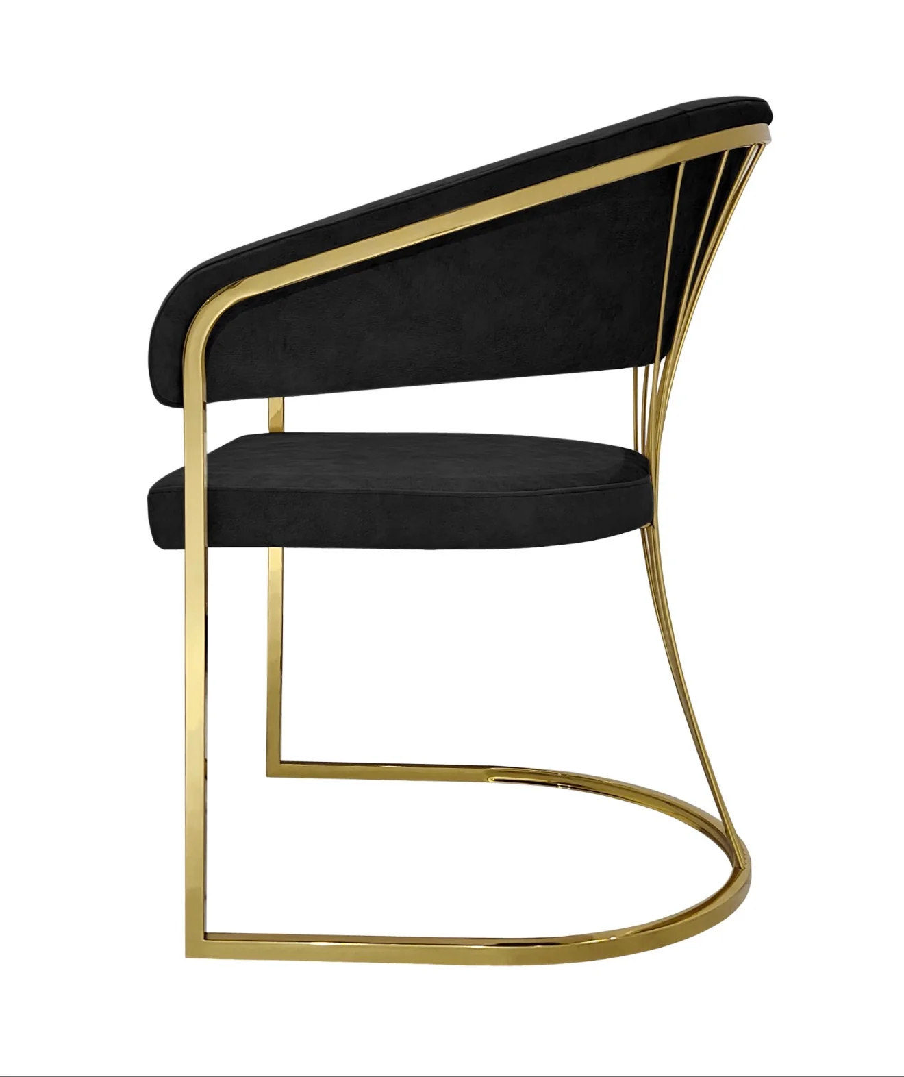 Louis Marble Dining Table Set – Porado Black & Gold Dining Chairs – Modern Luxury Dining Room Furniture
