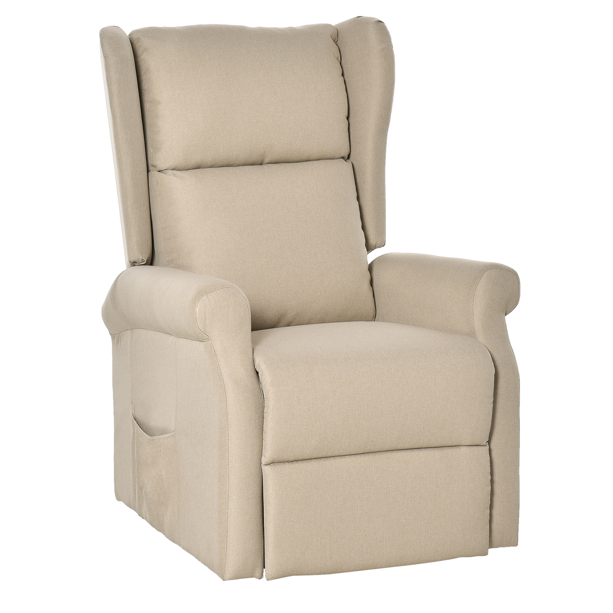 HOMCOM Relaxsessel mit Liegefunktion elektrisch, Seniorensessel mit Aufstehhilfe, , bis 200kg, 72,5x94x109cm, Creme