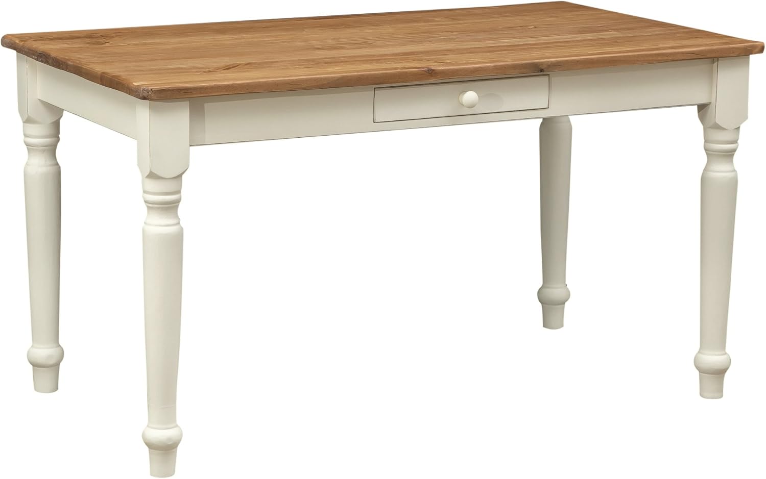 Biscottini Tavolo scrivania legno 140x80x80 cm - Tavolo cucina in massello di tiglio - Tavolo da pranzo per interni ed esterni - Tavolo legno massello con cassetto