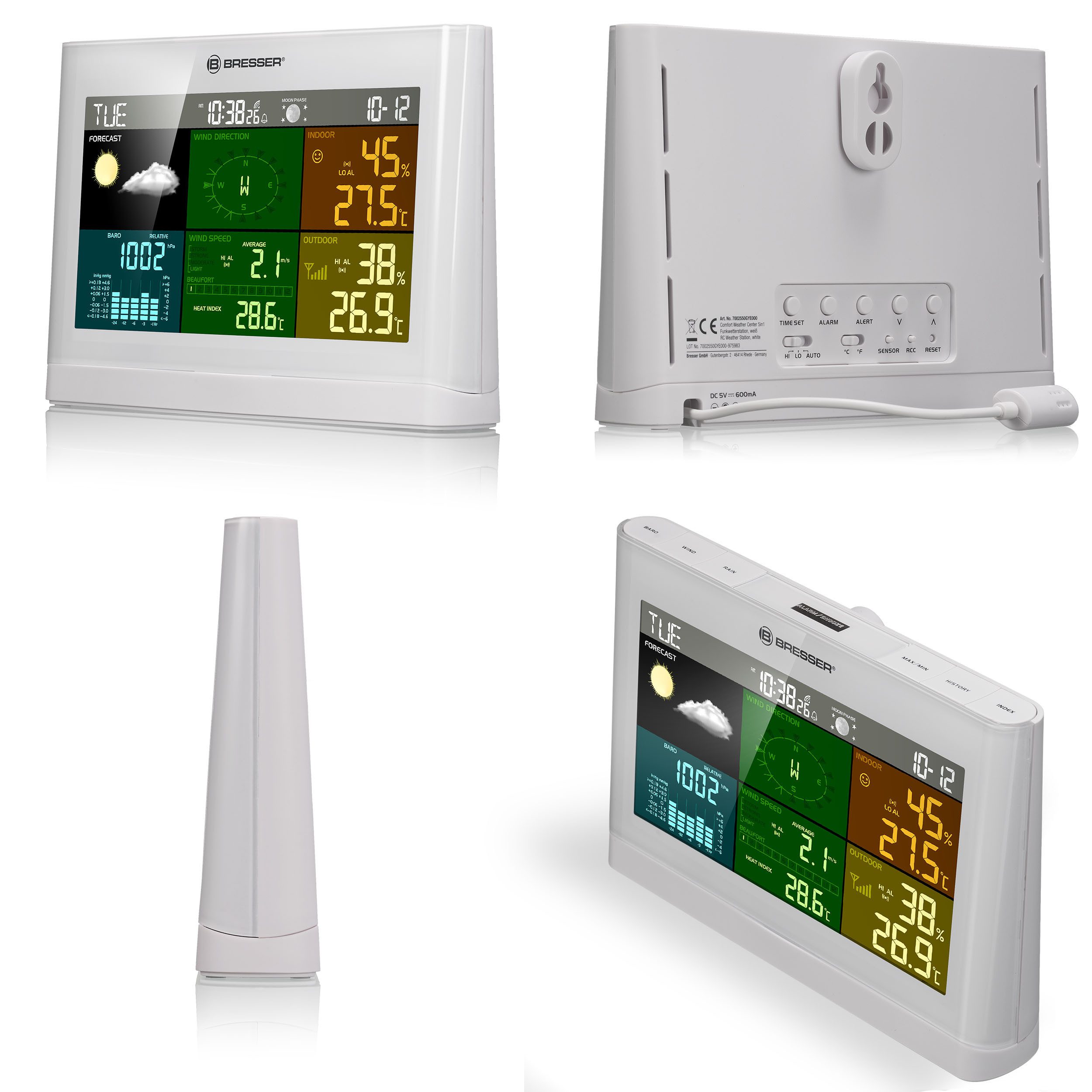Wetterstation BRESSER zusätzliche / Ersatz-Basisstation für 5-in-1 Comfort Wetterst…