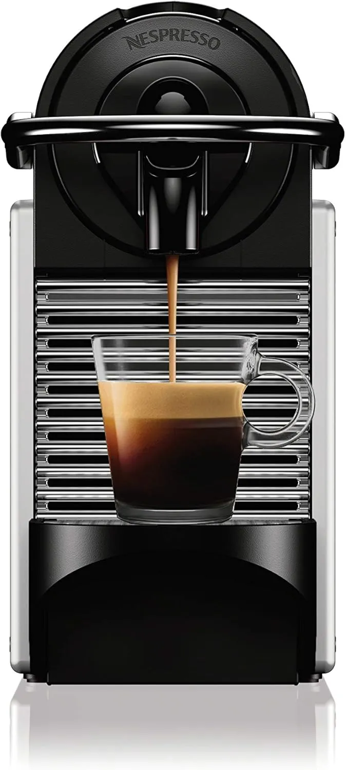 Nespresso Pixie Espresso Machine by De��Longhi, 19-Bar Pump, Compact Aluminum Design, Silver, 1100ml
