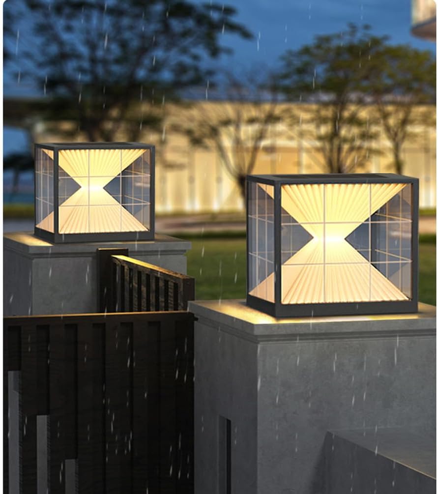 Solar-Garten-Säulenleuchte, wasserdicht, Landschafts-Stehlampe, hohe Helligkeit, Pfostenleuchte für Korridore, Balkone, Gänge und Zäune, perfekt für Terrassenbeleuchtung