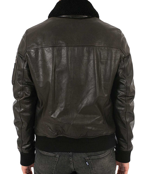 Men’s Brown Leather Bomber Aviator Jacket