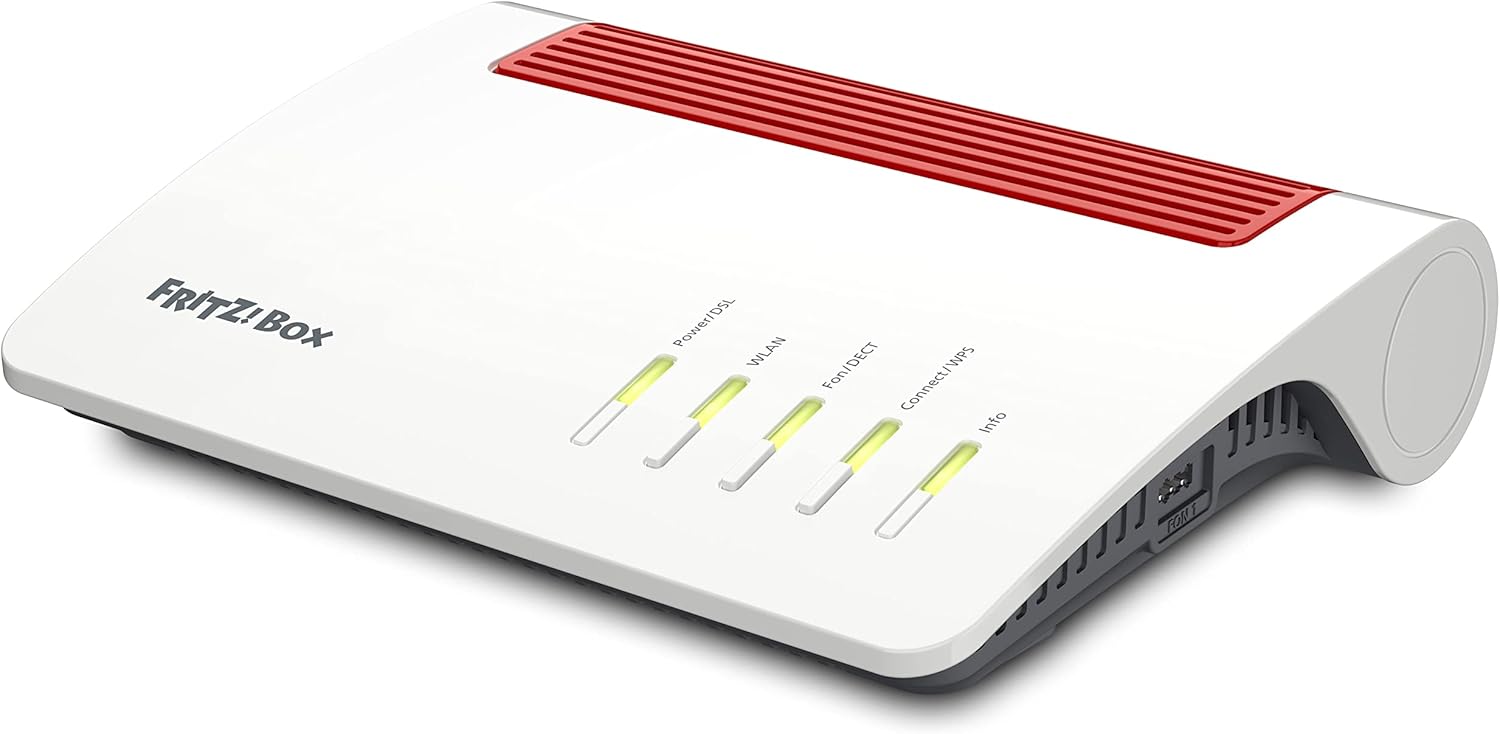 FRITZ!Box 7590 AX Exclusive Edition (Wi-Fi 6 Router 2.400 Mbit/s (5 GHz) e 1.200 Mbit/s (2.4 GHz), con chiavetta USB SanDisk, Mesh Wi-Fi, base DECT)