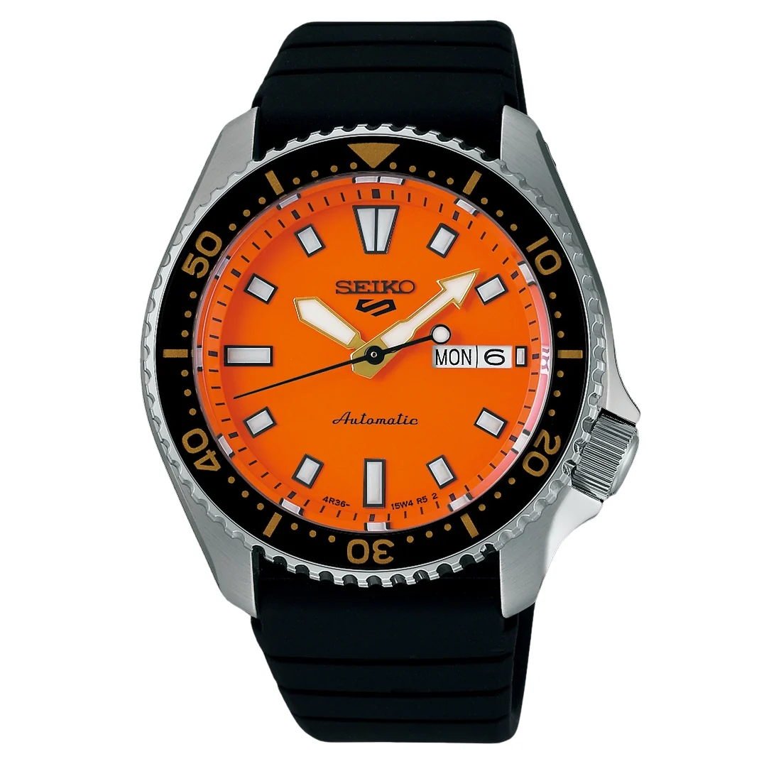 Orologio Seiko 5 Sports SRPL89K1 arancione in stile SKX