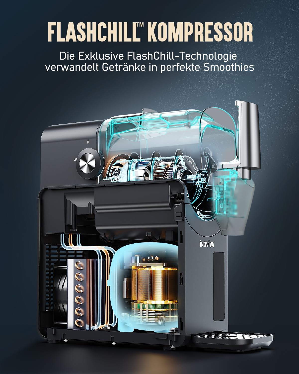 INOVIVA Slush Maschine 2.6L, kein Eis erforderlich, Slushie für Zuhause mit Selbstreinigung, 5 voreingestellte Modi, Slushies, Milchshakes, Frappés & Gefrorene Cocktails(Aktualisiertes)