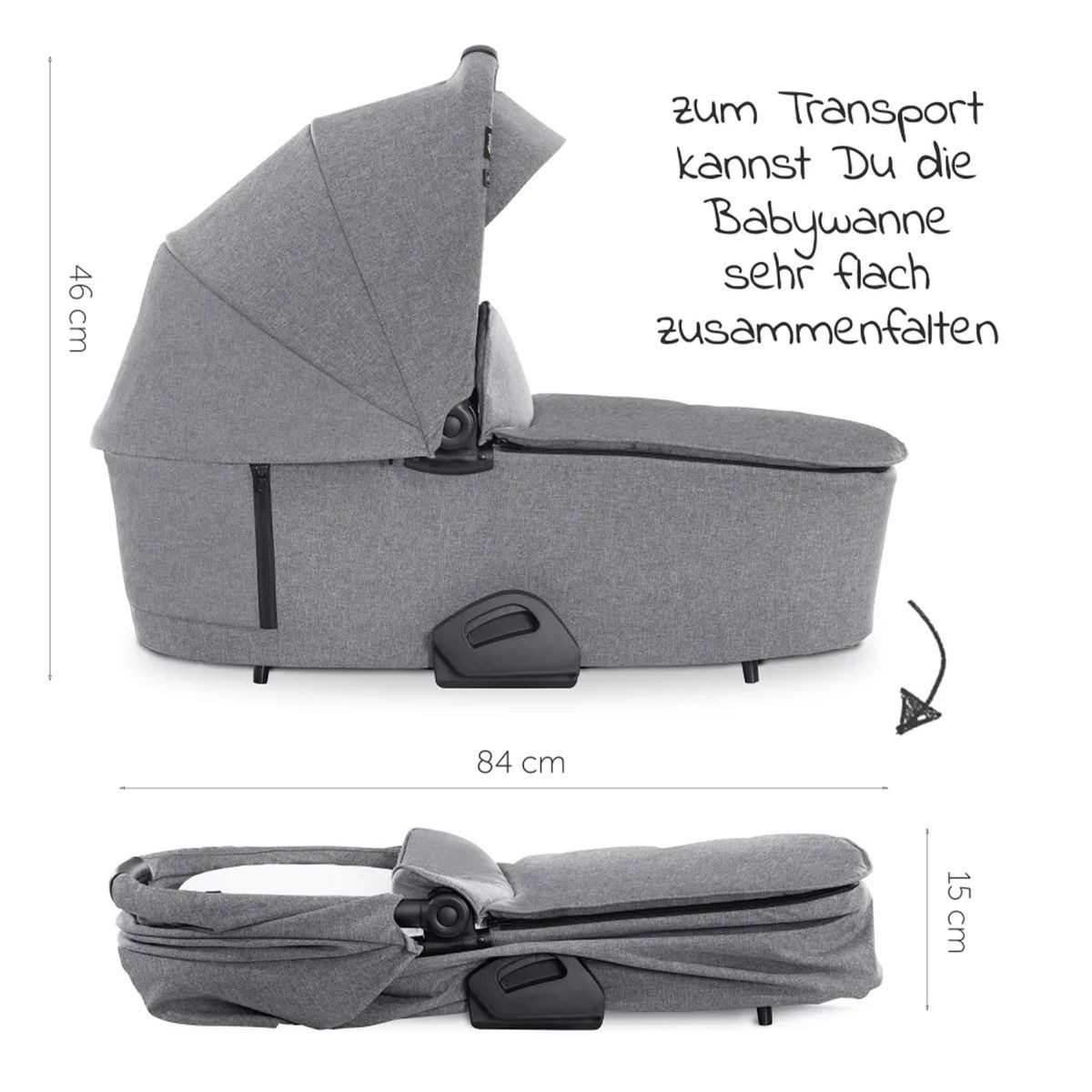 Kombi-Kinderwagen Vision X Duoset Black - Melange Grey