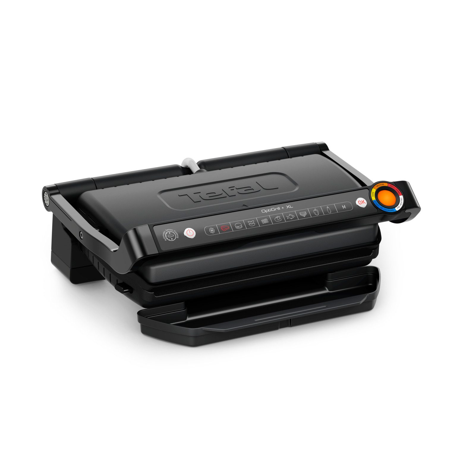 Kontaktgrill OptiGrill+ XL, erneuerte Kochstufenanzeige, 9 automatische Programme