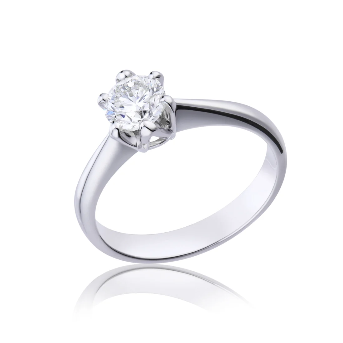 Anello Mikiko solitario a sei griffe brillante ct 0,70 H VS1 certificato IGI