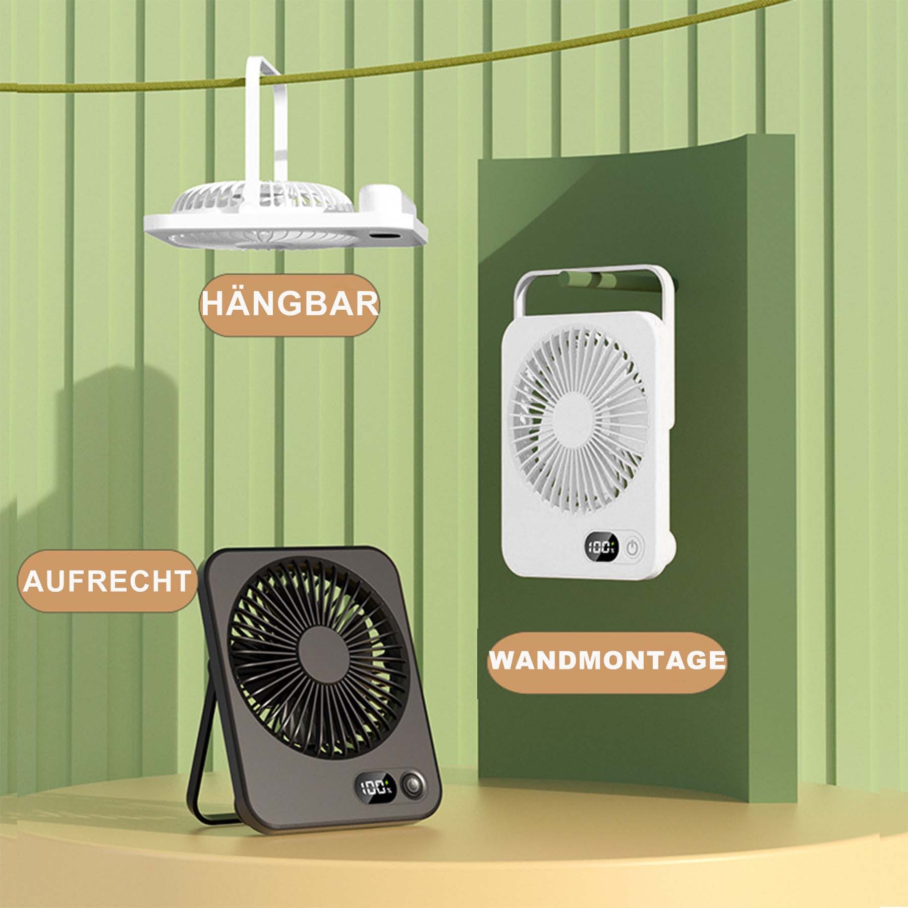 Mini USB-Ventilator 2 Stück Klein Tischventilator USB Leise Ventilator Akku 3600mAh