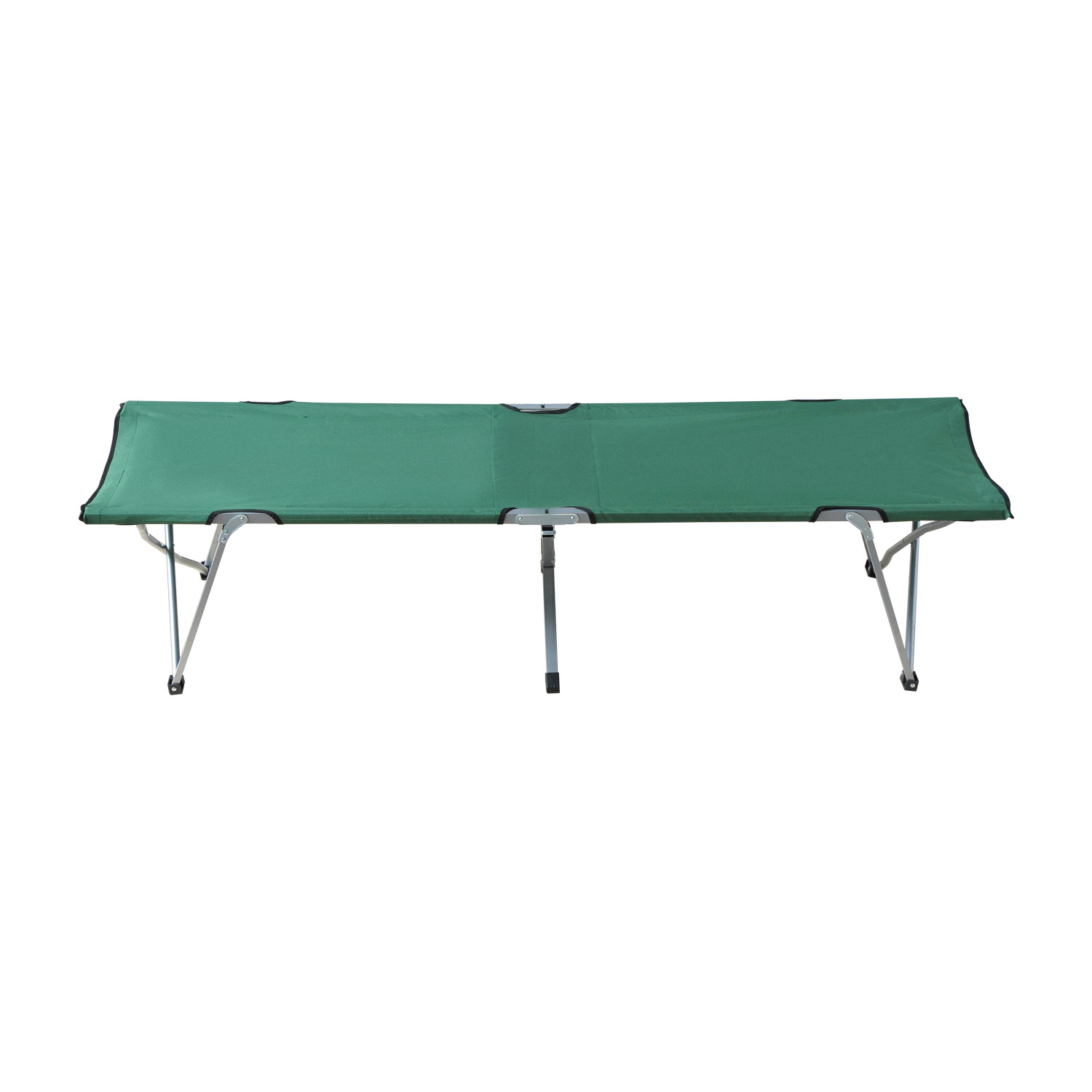 Outsunny Feldbett, Klappbett 193 x 64 x 40 cm mit Transporttasche aus Oxford-Polyester Metall in Grün und Grau
