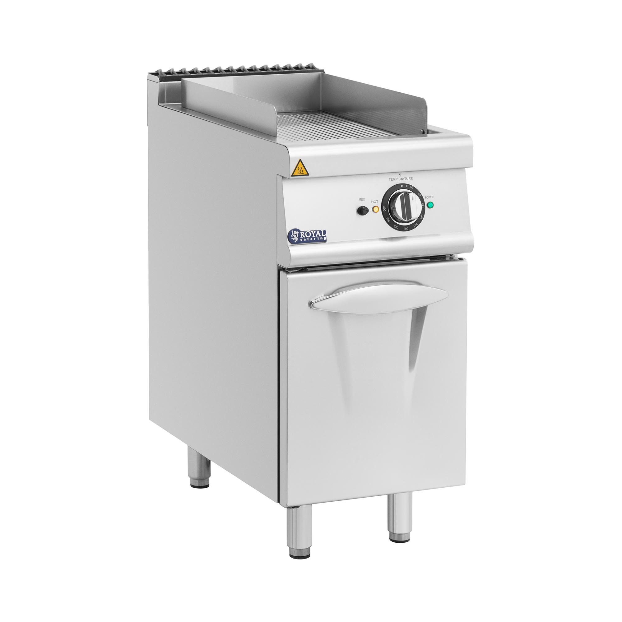 Elektrogrill Elektro-Grillplatte mit Unterschrank 5,4 kW geriffelt 50 - 300 °C