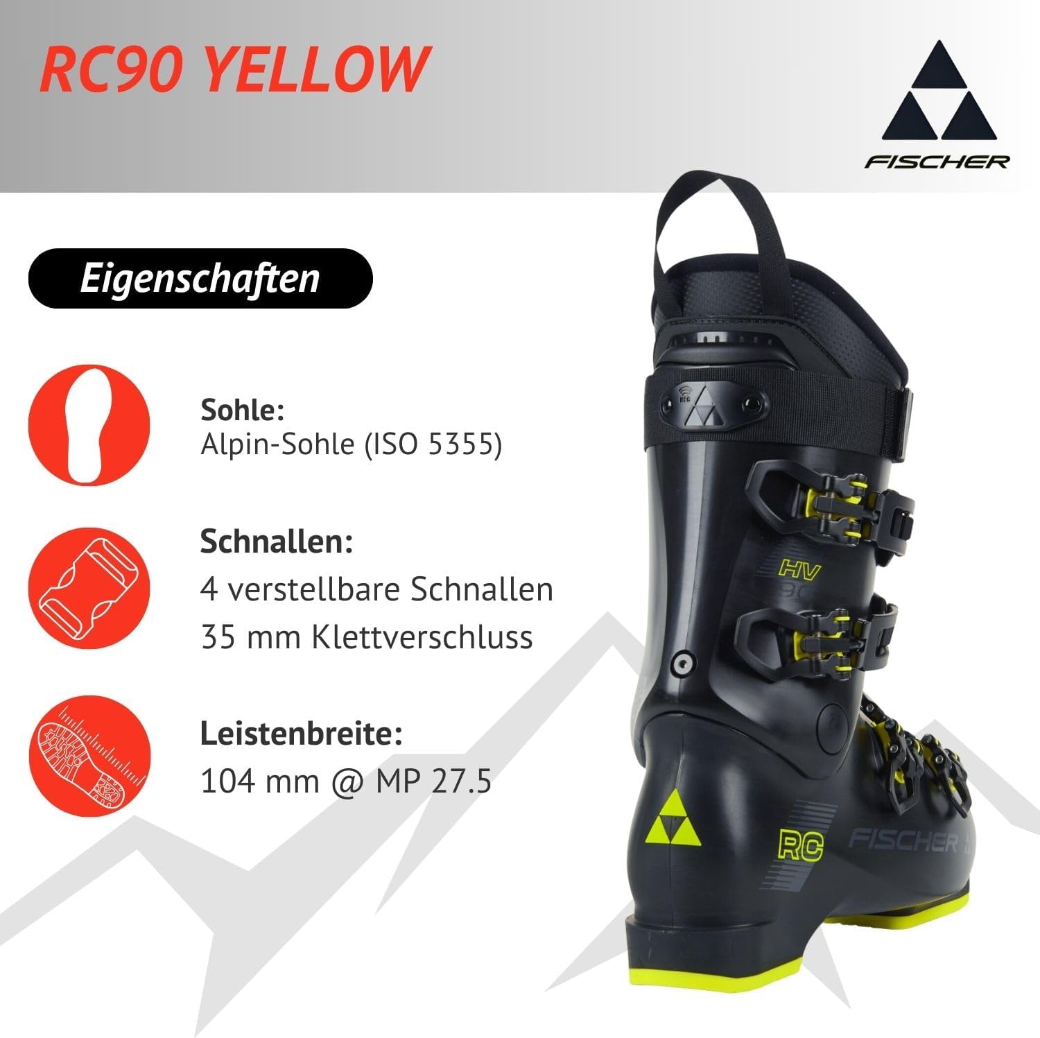 Skischuhe Skistiefel Alpinskischuhe Alpin-Skistiefel Alpinstiefel - Fischer RC One 9.0 - Flex 90 - Einsteiger bis Gute Skifahrer
