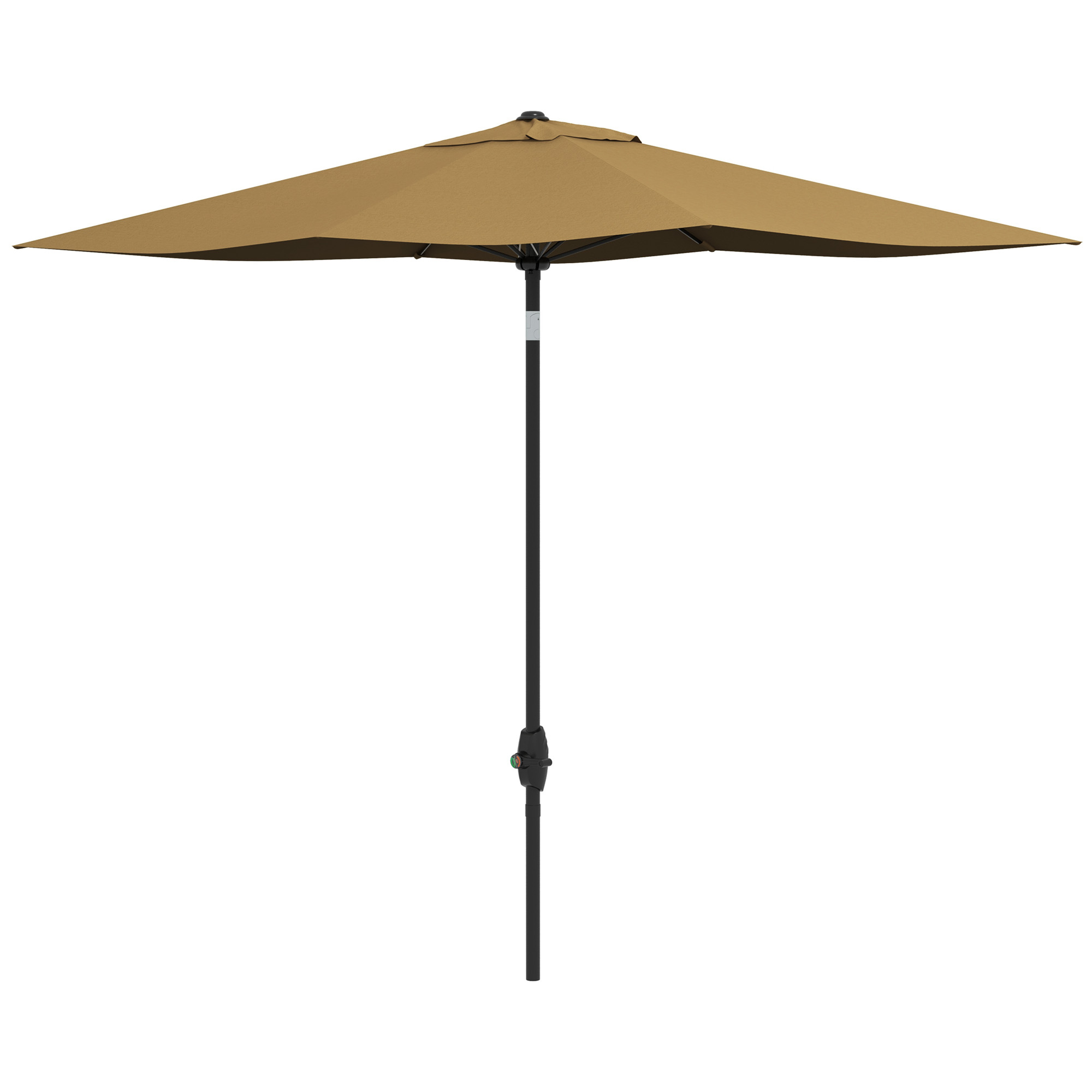 Outsunny Rechteckiger Sonnenschirm neigbar 2 x 3 m mit Kurbel wasserdichte Polyesterbespannung 180 g/m² in Braun