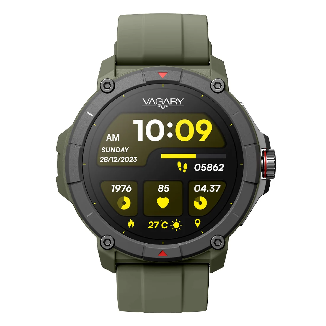 Vagary Smartwatch tondo X04A-004VY verde con microfono