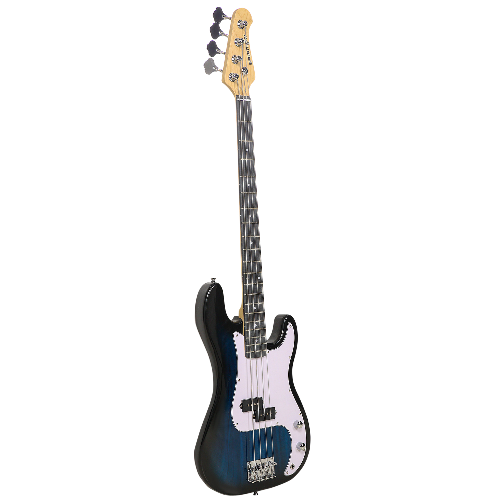 SPORTNOW E-Bass 4-Saiten mit 15W Verstärker, Tasche, Gurt und Plektren, Dunkelblau