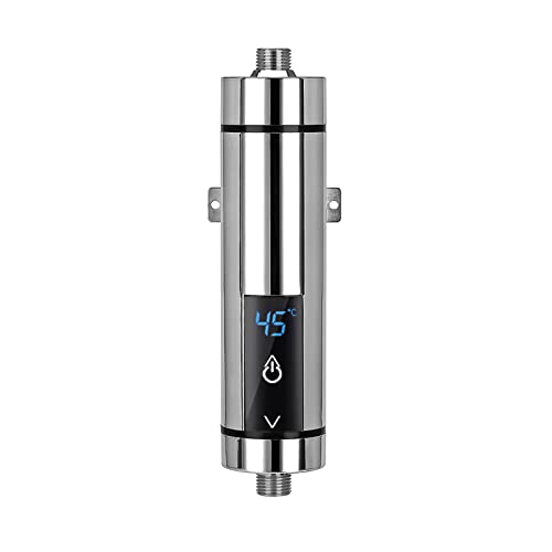 Mini Scaldacqua Istantaneo, Scaldabagno Elettrico Istantaneo Riscaldamento dell'acqua Tankless per Bagno Cucina, Display della Temperatura a LED, 220 V, 3500 W (argento) : Amazon.it: Fai da te