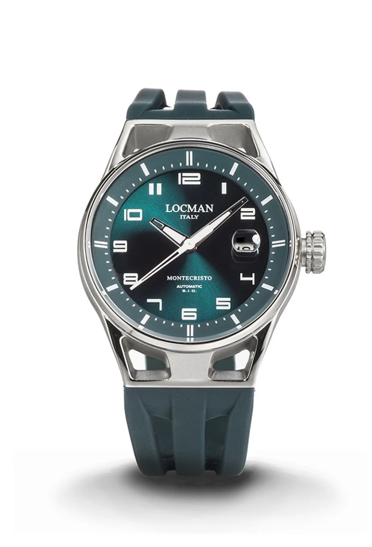 Locman Montecristo automatico verde petrolio sunray in silicone 0541A19S-00PTWHSL