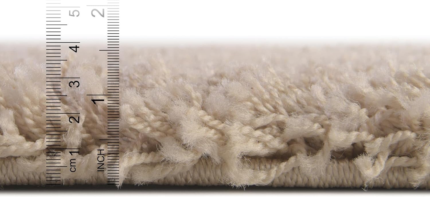 Rugs.com - Über Cozy Solid Shag Collection Rug – 8' x 11' Taupe Shag Rug Perfect for Living Rooms, Large Dining Rooms, Open Floorplans