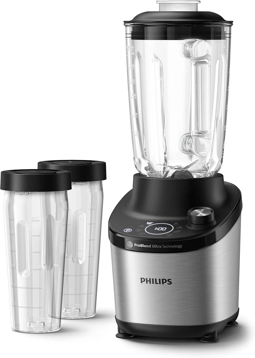 Philips Blender 7000 Series - 1500 Watt, 2 Liter, ProBlend Ultra Technologie, snelkeuzeprogramma's, HomeID recepten, Quick Clean-functie, 2 Tritan-bekers (HR3760/10)