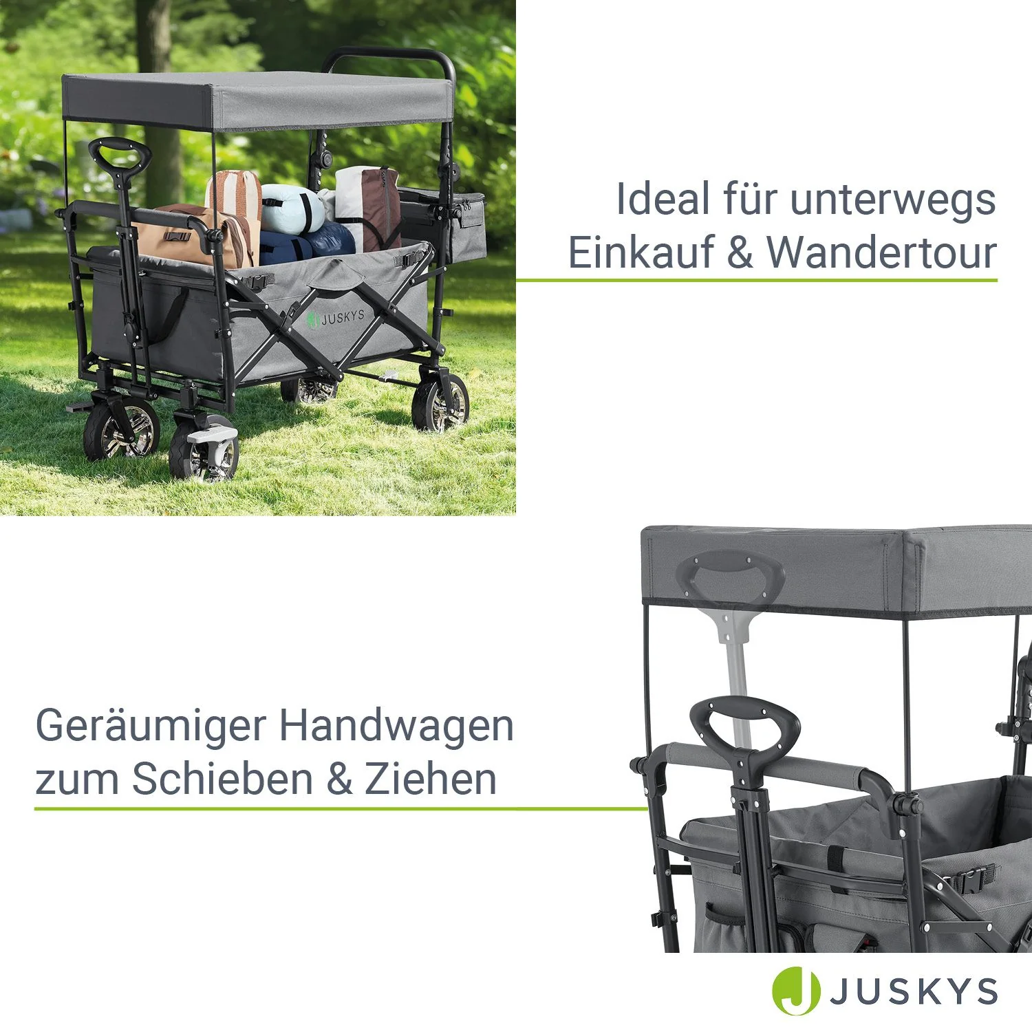 2025 Opvouwbare bolderwagen met dak en tas