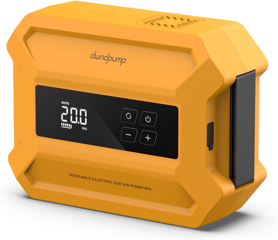 dwndpump Pompa SUP 20PSI Alta Pressione, Ricaricabile Elettrica, Funzione Intelligente di Sgonfiaggio a Doppio Stadio, Spegnimento Automatico, Display a LED, Portatile Elettrico Aria Pompa