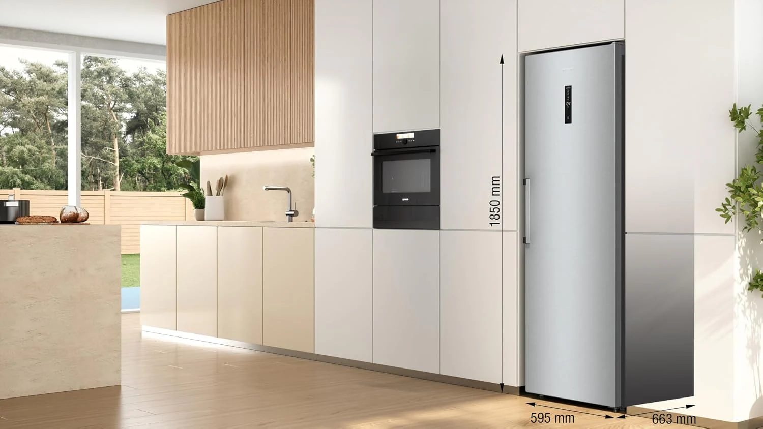 Gorenje R 619 DAXL6 Koelkast/AdaptTech/FreshZone/Snelkoelfunctie/Ventilatiekoelsysteem/LED Display/398l/185cm/EEK D/Roestvrij staal