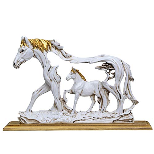 AONA Polyresin   Statuetta decorativa per bambini, decorazione per la casa, motivo: cavallo antico, altezza 20 cm, multicolore : Casa e cucina